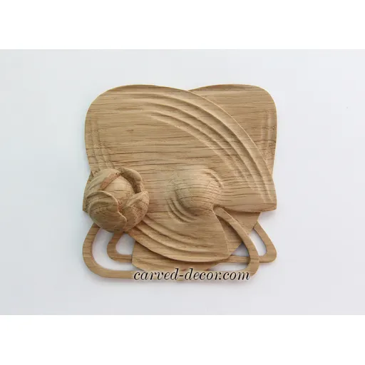 small square wood carving wood rosette appliques art deco style