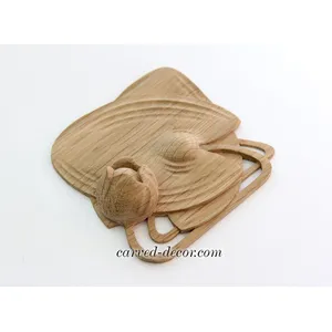 small square wood carving wood rosette appliques art deco style