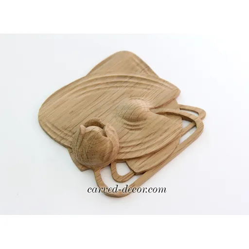 small square wood carving wood rosette appliques art deco style