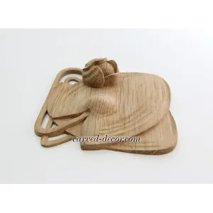 small square wood carving wood rosette appliques art deco style