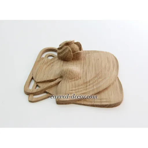 small square wood carving wood rosette appliques art deco style