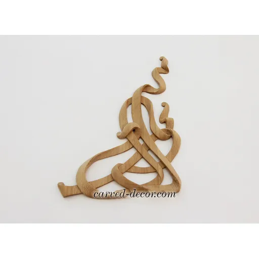 Fluid Ribbon Wood Corner Onlay art deco style