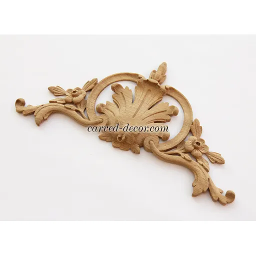 Floral Acanthus Wooden Corner Onlay