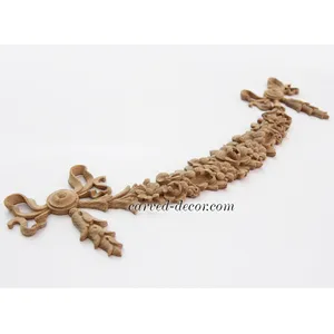 N-043 large horizontal decorative ribbon wood garland