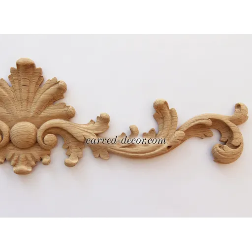N-125 large horizontal artistic acanthus swag wood