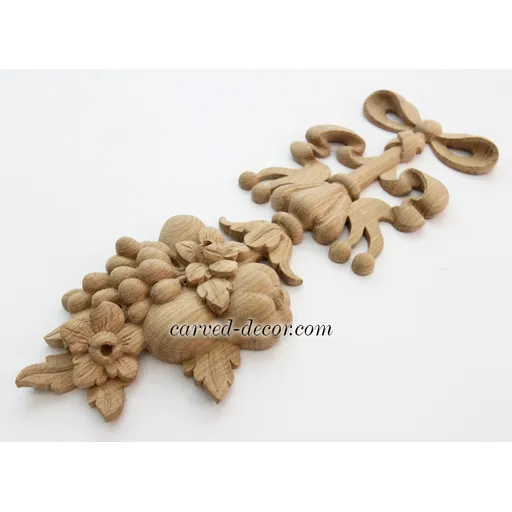 hardwood Pendant Ribbon Bow & Fruit Cluster Motif
