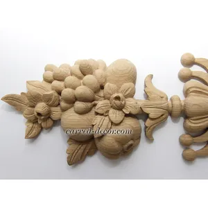 wooden drop onlays with grapes and ribbons