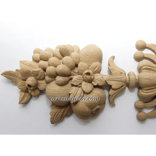 wooden drop onlays with grapes and ribbons