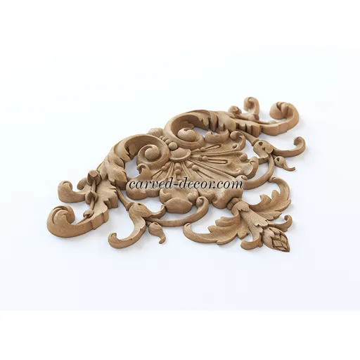 horizontal carved floral acanthus scrolls pediment