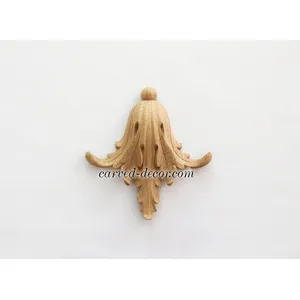 N-025 small vertical decorative bell wood applique