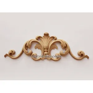 Wooden Center Pediment with Scrolls