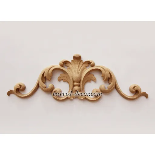 Wooden Center Pediment with Scrolls