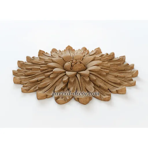 large round decorative flower wood rosette appliques baroque style