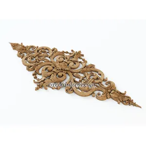 horizontal carved floral acanthus scrolls wood carving applique baroque style