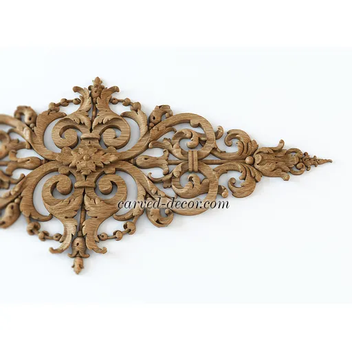 horizontal carved floral acanthus scrolls wood carving applique baroque style