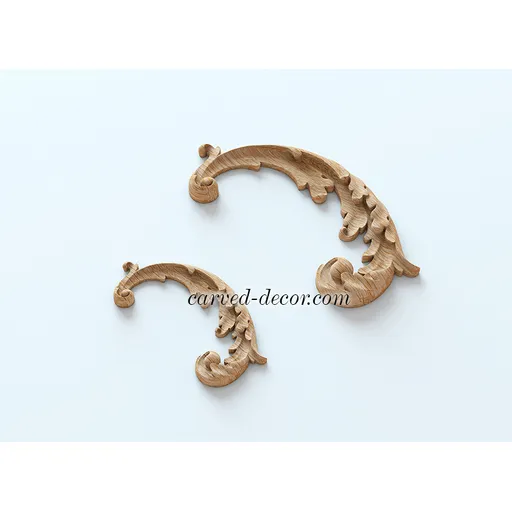 corner carved scroll wood onlay applique victorian style