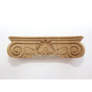 KL-033 Pilaster capital Corinthian with shell and volutes from solid wood