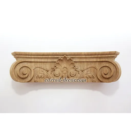 KL-033 Pilaster capital Corinthian with shell and volutes from solid wood