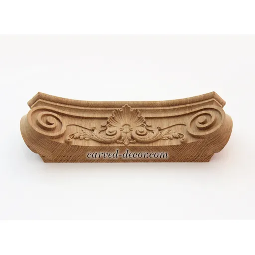 KL-033 Oak pilaster capital Corinthian with shell and volutes
