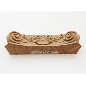 KL-033 Hardwood pilaster capital Corinthian with shell and volutes