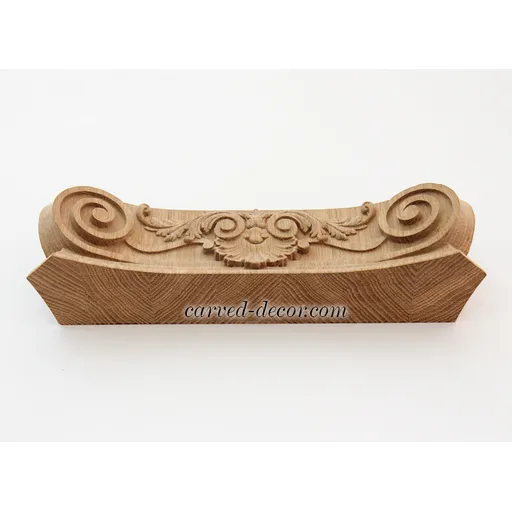 KL-033 Hardwood pilaster capital Corinthian with shell and volutes