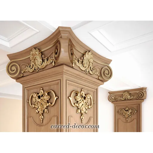 KL-033 Capital Corinthian with shell oak