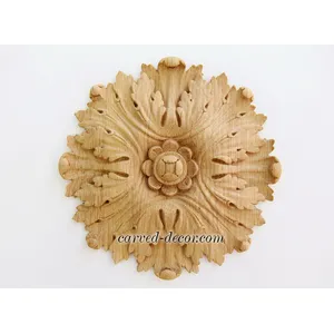 medium round ornamental floral oak rosette baroque style