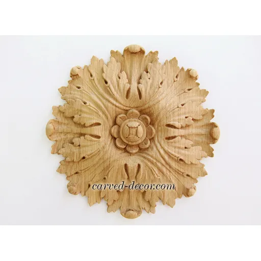 medium round ornamental floral oak rosette baroque style