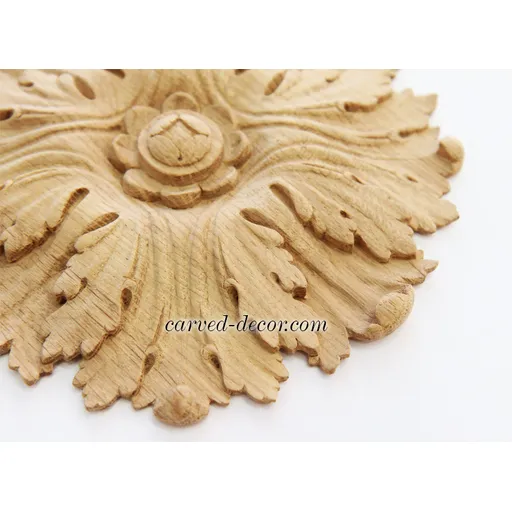 medium round ornamental floral oak rosette baroque style