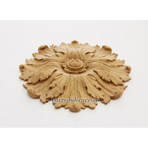 medium round ornamental floral oak rosette baroque style