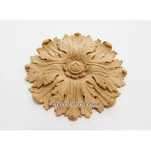 medium round ornamental floral oak rosette baroque style