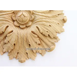 medium round ornamental floral oak rosette baroque style