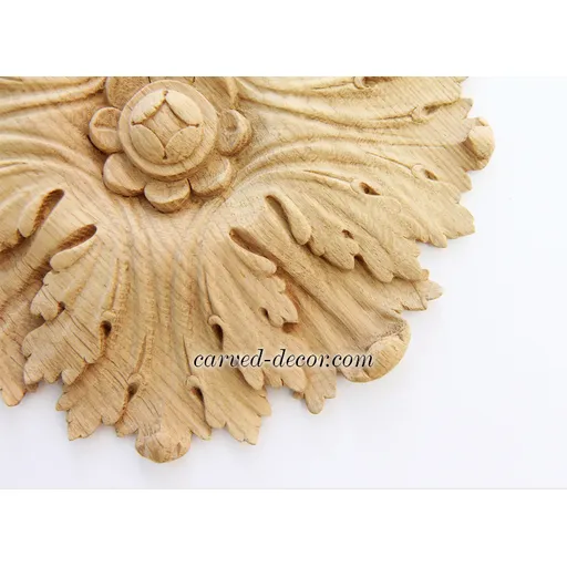 medium round ornamental floral oak rosette baroque style