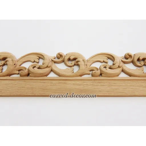 Acanthus scroll pierced moulding from oak