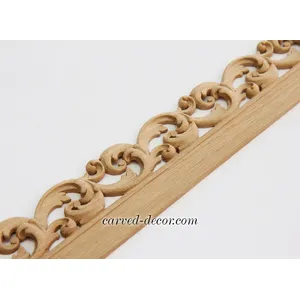 Oak acanthus scroll pierced moulding Antique style