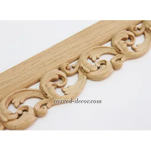Acanthus scroll pierced moulding from natural wood