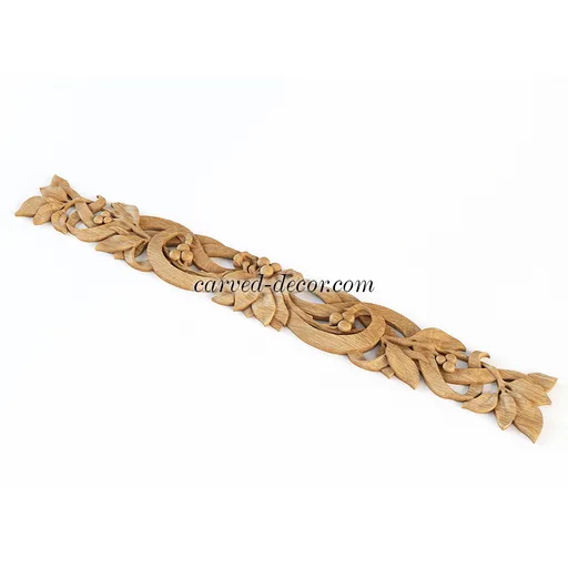 extra large horizontal ornamental leaf wood onlay applique renaissance style