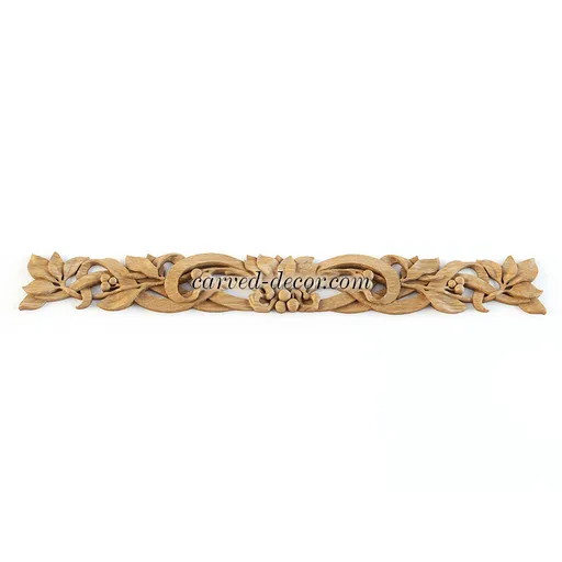 extra large horizontal ornamental leaf wood onlay applique renaissance style