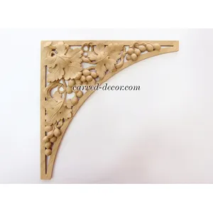 N-261 corner architectural grapes oak onlay applique