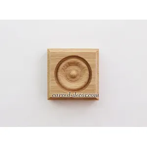 small square simple oak rosette classical style