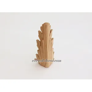 N-169.1 vertical hand carved acanthus wood applique