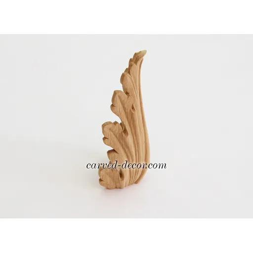 N-169.1 classical vertical hand carved acanthus wood applique