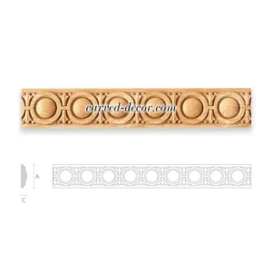 decorative moulding with rosettes from hardwood