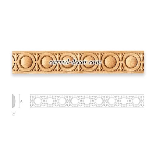 decorative moulding with rosettes from hardwood