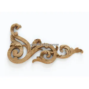 Scroll Wood Corner Applique, left