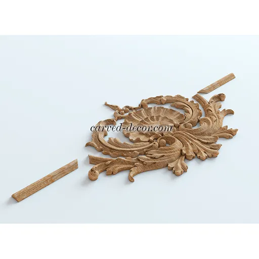 Carved beech onlay for moulding oak