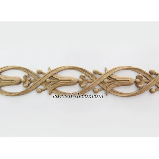 K-041 Carved pierced moulding with lilies scroll modern