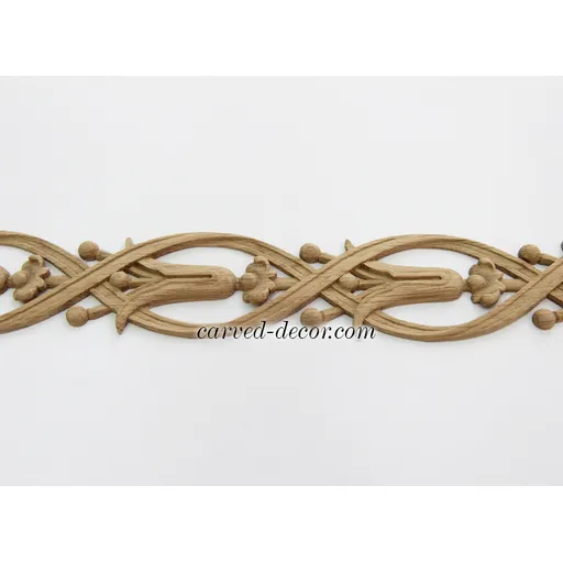 K-041 Carved ornate pierced moulding with lilies scroll