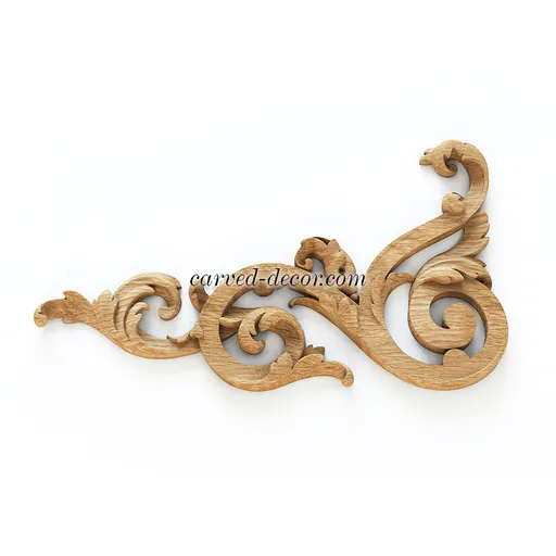 Oak Delicate Scrollwork Corner Onlay