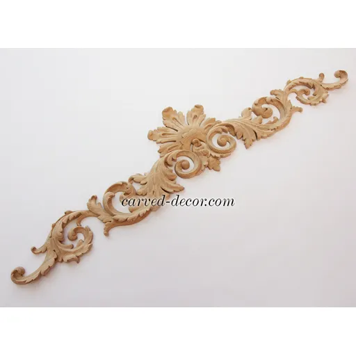 horizontal carved leaf wood applique baroque style